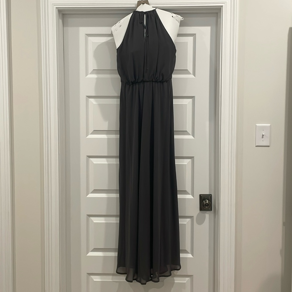 Bridesmaids style charcoal color dress
